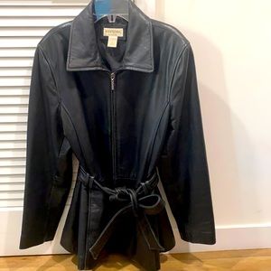 Merona Black Leather Jacket 90s Style